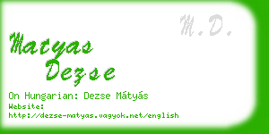 matyas dezse business card