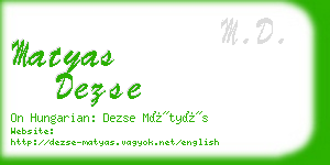 matyas dezse business card